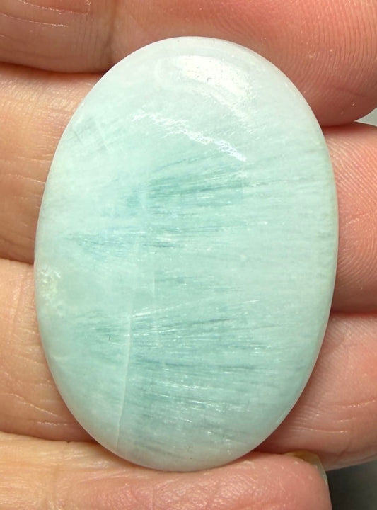 Oval 35x24mm Caribbean Blue Calcite Cabochon 41