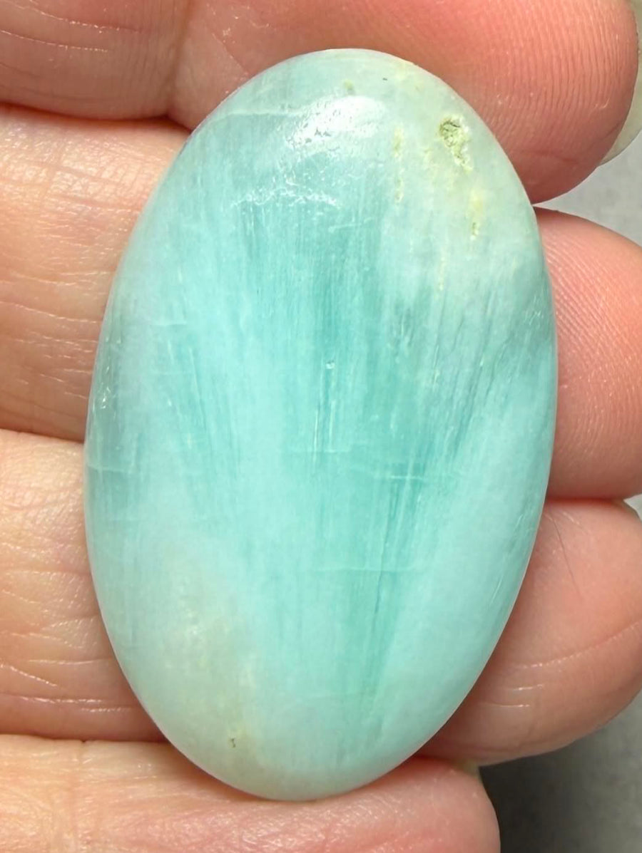 Oval 38x23mm Caribbean Blue Calcite Cabochon 42