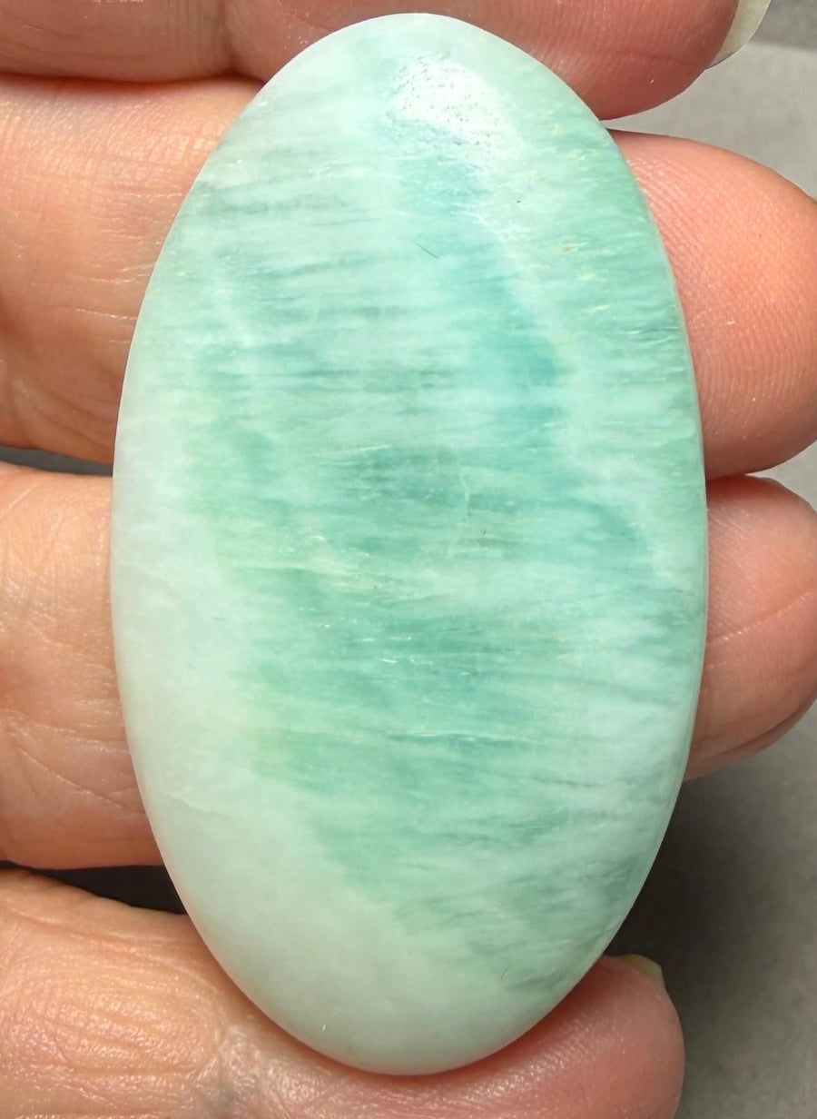 Oval 49x27mm Caribbean Blue Calcite Cabochon 43