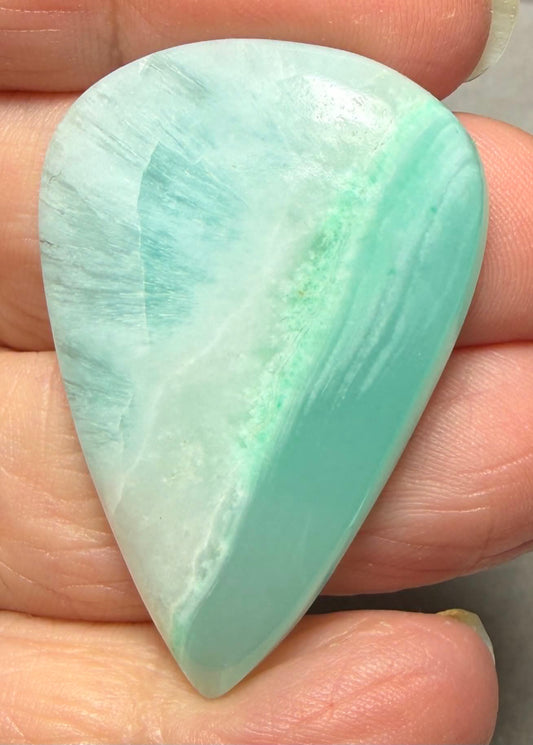 Teardrop 42x29mm Caribbean Blue Calcite Cabochon 44