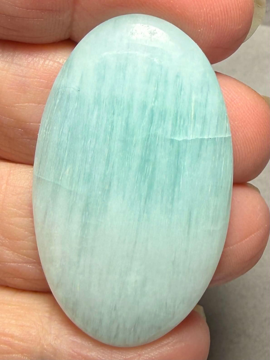 Oval 43x25mm Caribbean Blue Calcite Cabochon 45