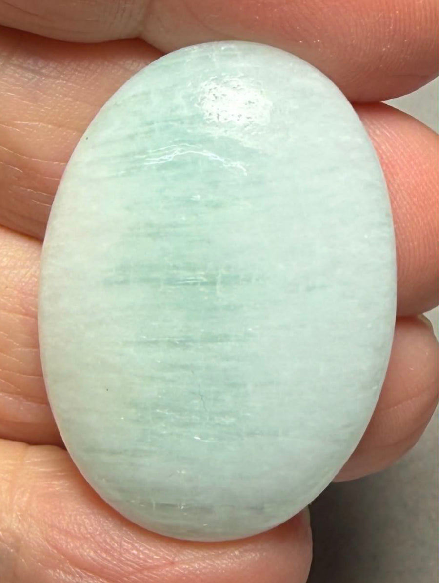 Oval 35x25mm Caribbean Blue Calcite Cabochon 51