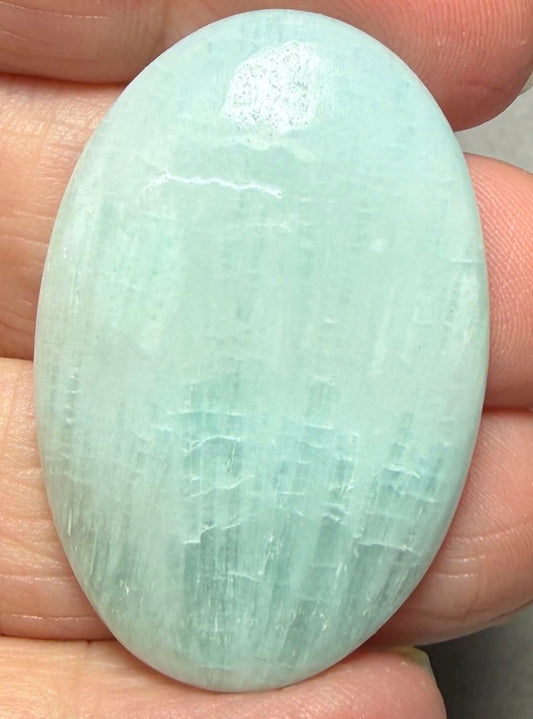 Oval 40x27mm Caribbean Blue Calcite Cabochon 53