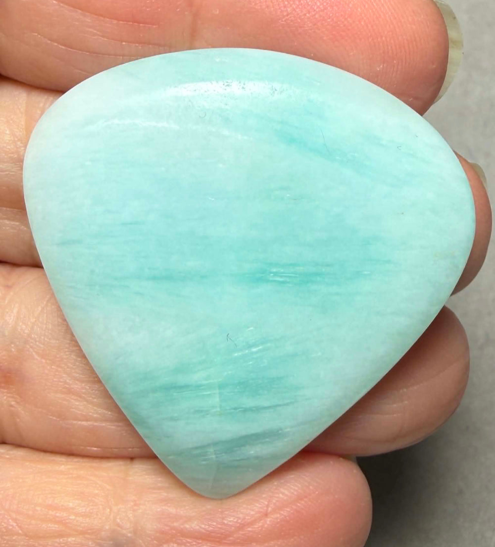 Teardrop 39x38mm Caribbean Blue Calcite Cabochon 54