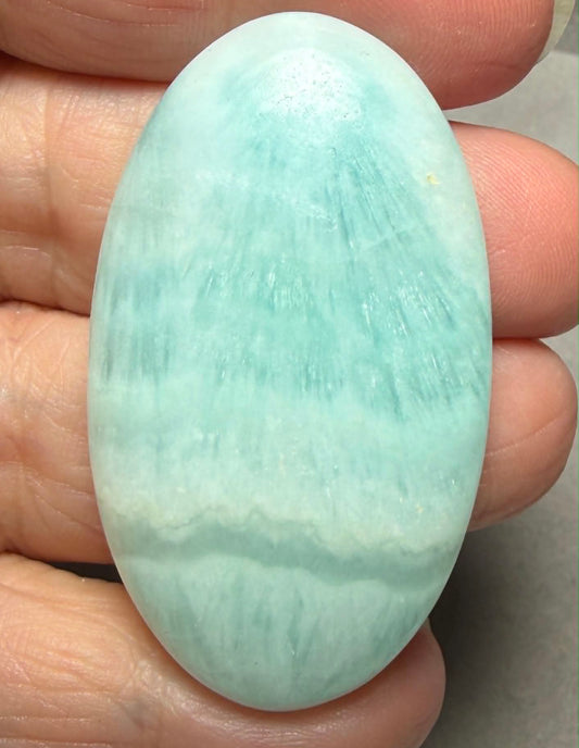 Oval 48x28mm Caribbean Blue Calcite Cabochon 55