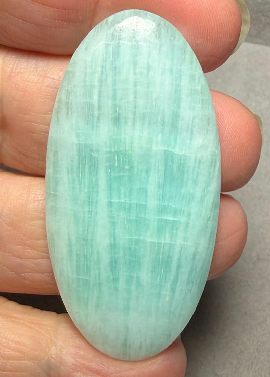Oval 53x26mm Caribbean Blue Calcite Cabochon 56