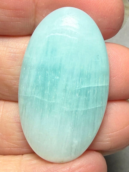 Oval 39x23mm Caribbean Blue Calcite Cabochon 59