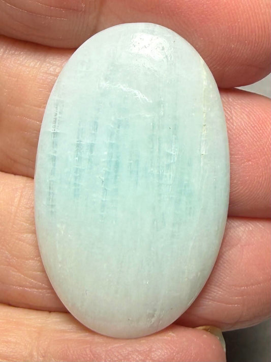 Oval 37x23mm Caribbean Blue Calcite Cabochon 60