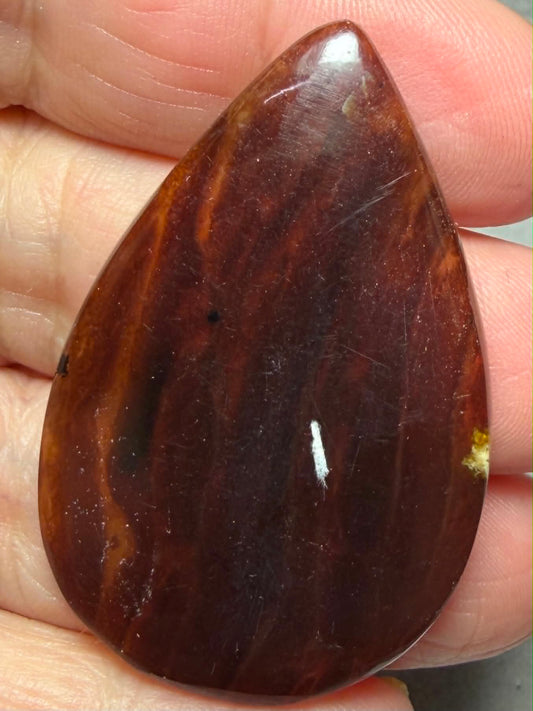 Teardrop 48x31mm Indonesian Red Amber Cabochon 18