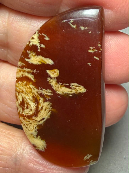Freeform 46x26mm Indonesian Red Amber Cabochon 34