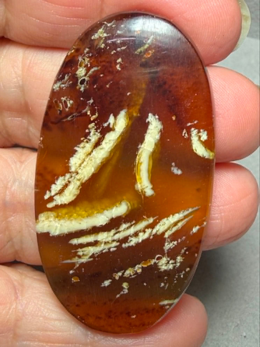 Oval 53x29mm Indonesian Red Amber Cabochon 35
