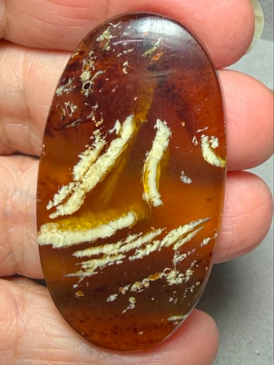Oval 53x29mm Indonesian Red Amber Cabochon 35