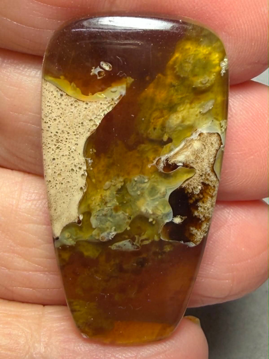 Freeform 41x22mm Indonesian Red Amber Cabochon 40