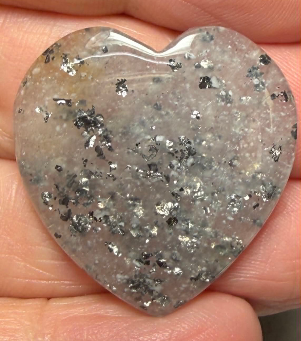 Heart 29x28mm Galaxy Star Sunstone Cabochon 06