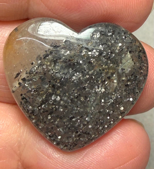 Heart 24x27mm Galaxy Star Sunstone Cabochon 07