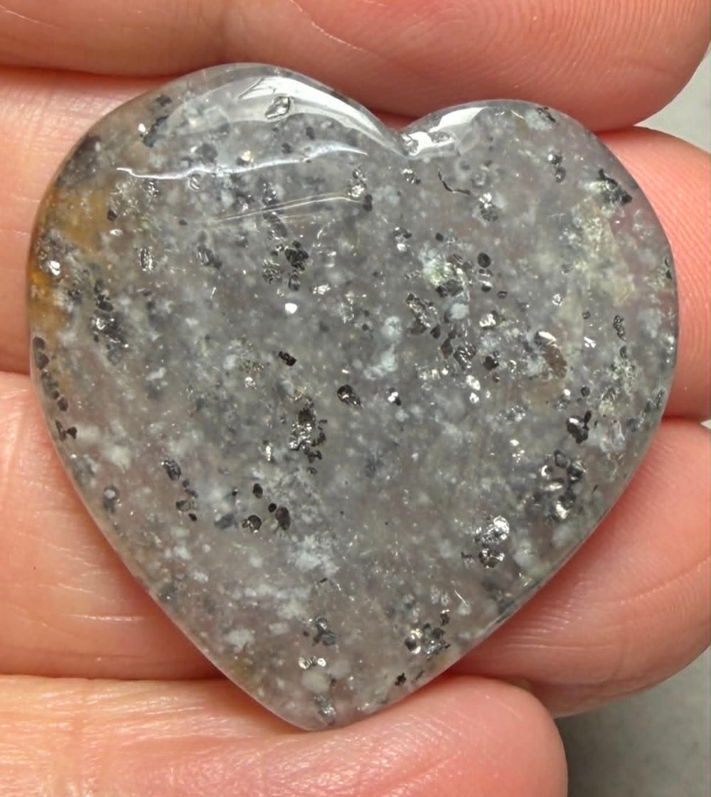 Heart 29x30mm Galaxy Star Sunstone Cabochon 10
