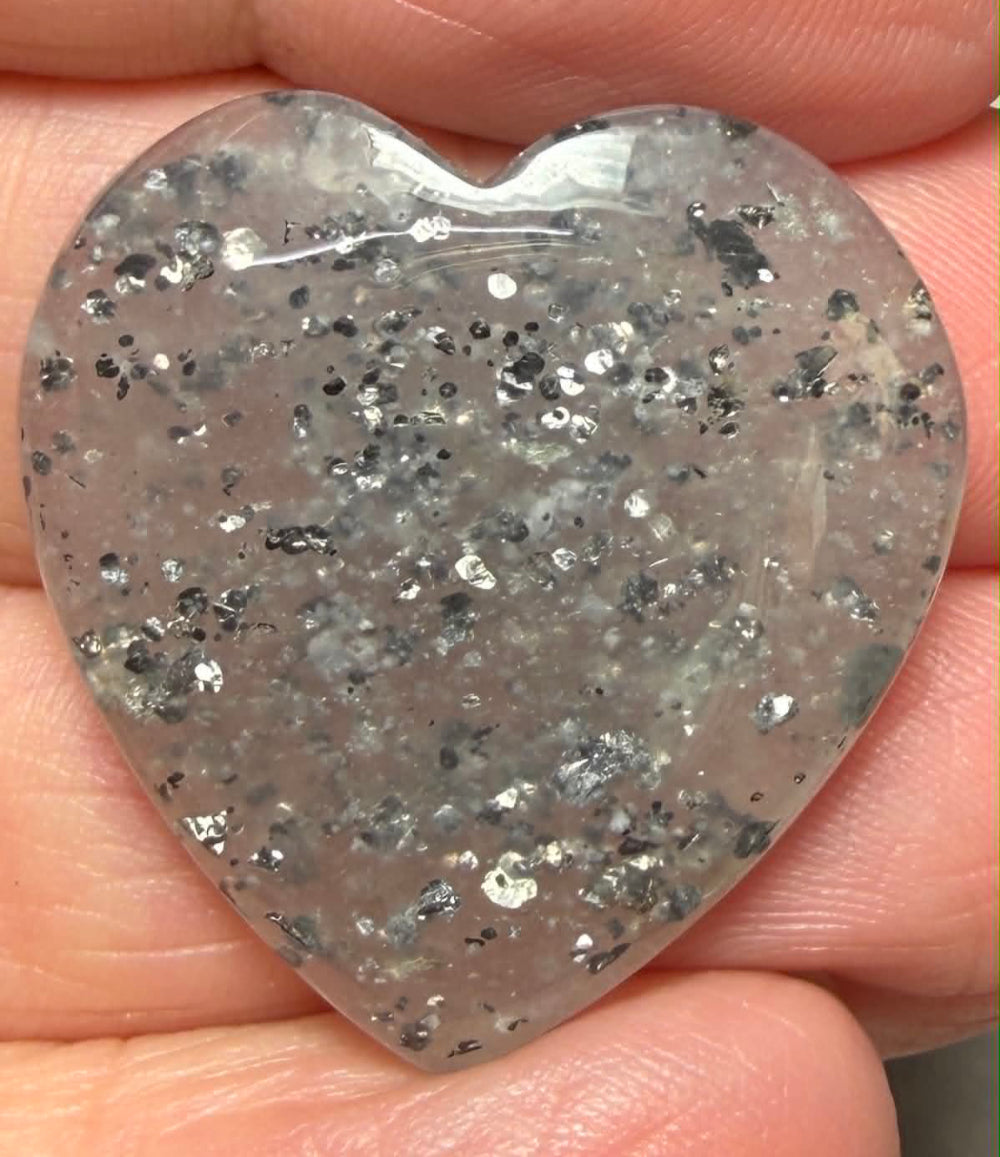 Heart 28x27mm Galaxy Star Sunstone Cabochon 12