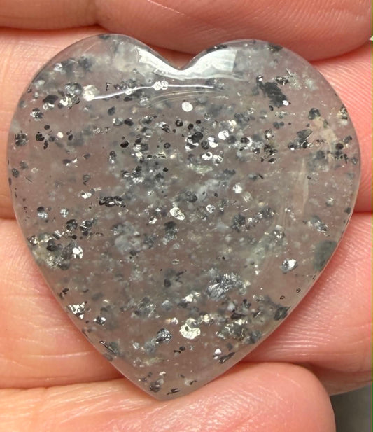 Heart 28x27mm Galaxy Star Sunstone Cabochon 12