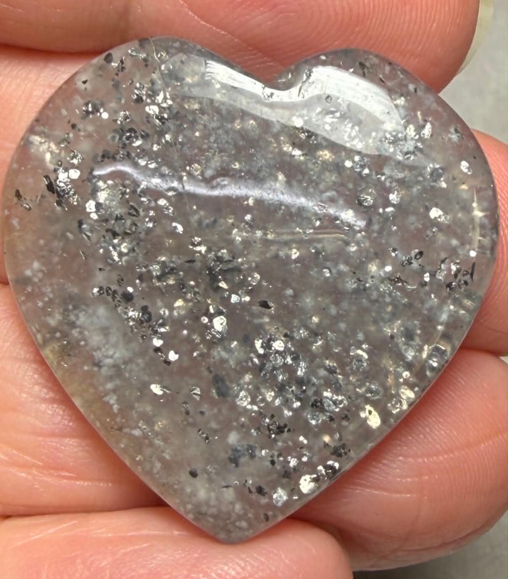 Heart 30x31mm Galaxy Star Sunstone Cabochon 15