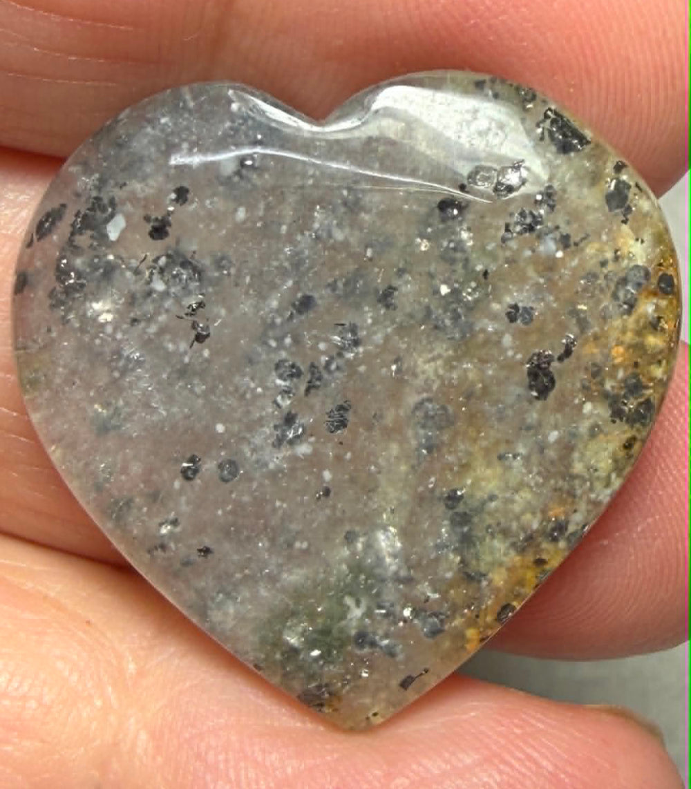 Heart 27x28mm Galaxy Star Sunstone Cabochon 18