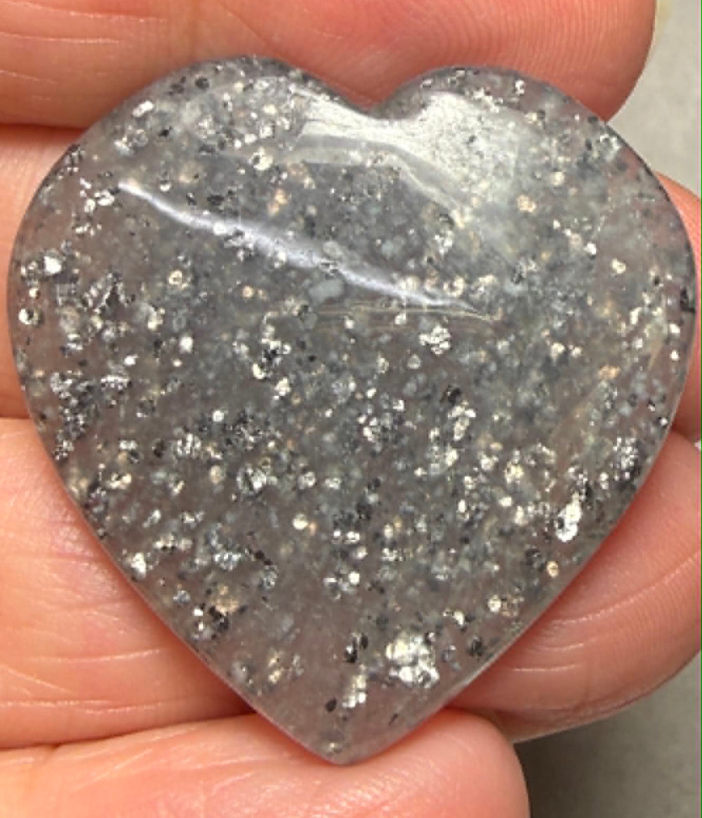 Heart 32x33mm Galaxy Star Sunstone Cabochon 26