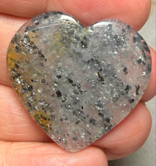 Heart 30x31mm Galaxy Star Sunstone Cabochon 34