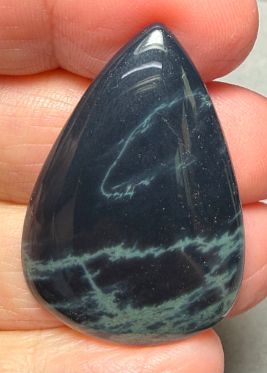Teardrop 38x26mm Cobweb Jasper Cabochon 25
