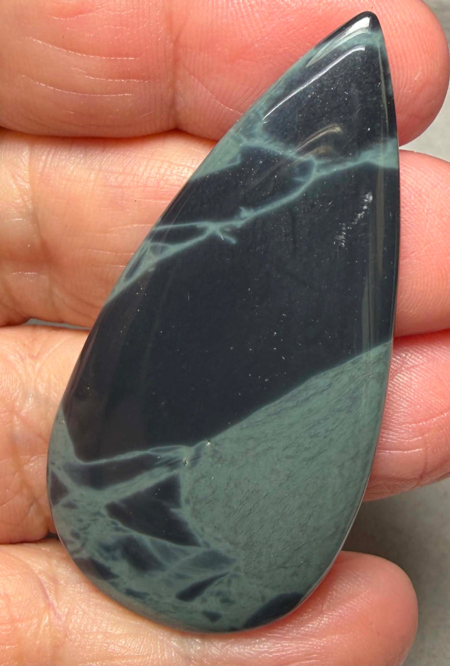 Teardrop 56x28mm Cobweb Jasper Cabochon 42