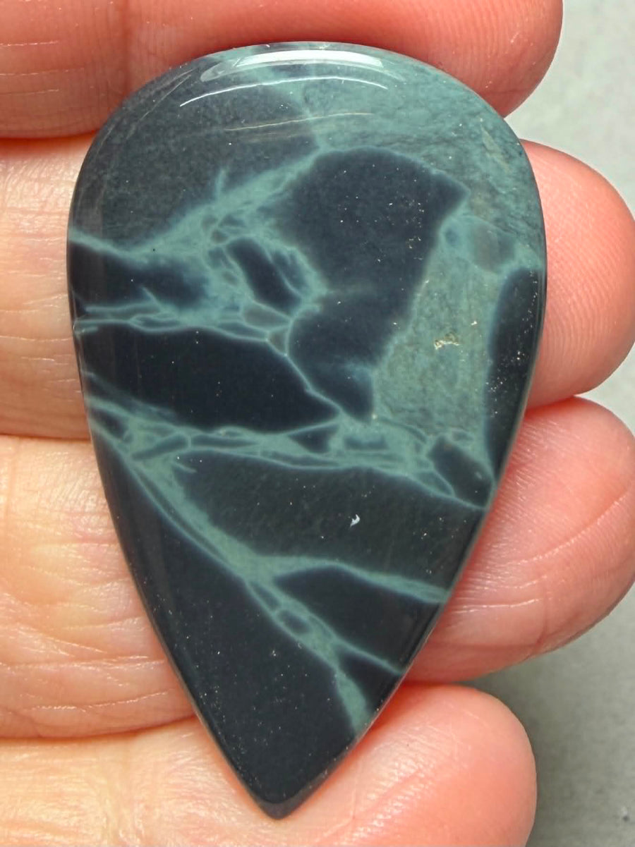 Teardrop 41x25mm Cobweb Jasper Cabochon 48