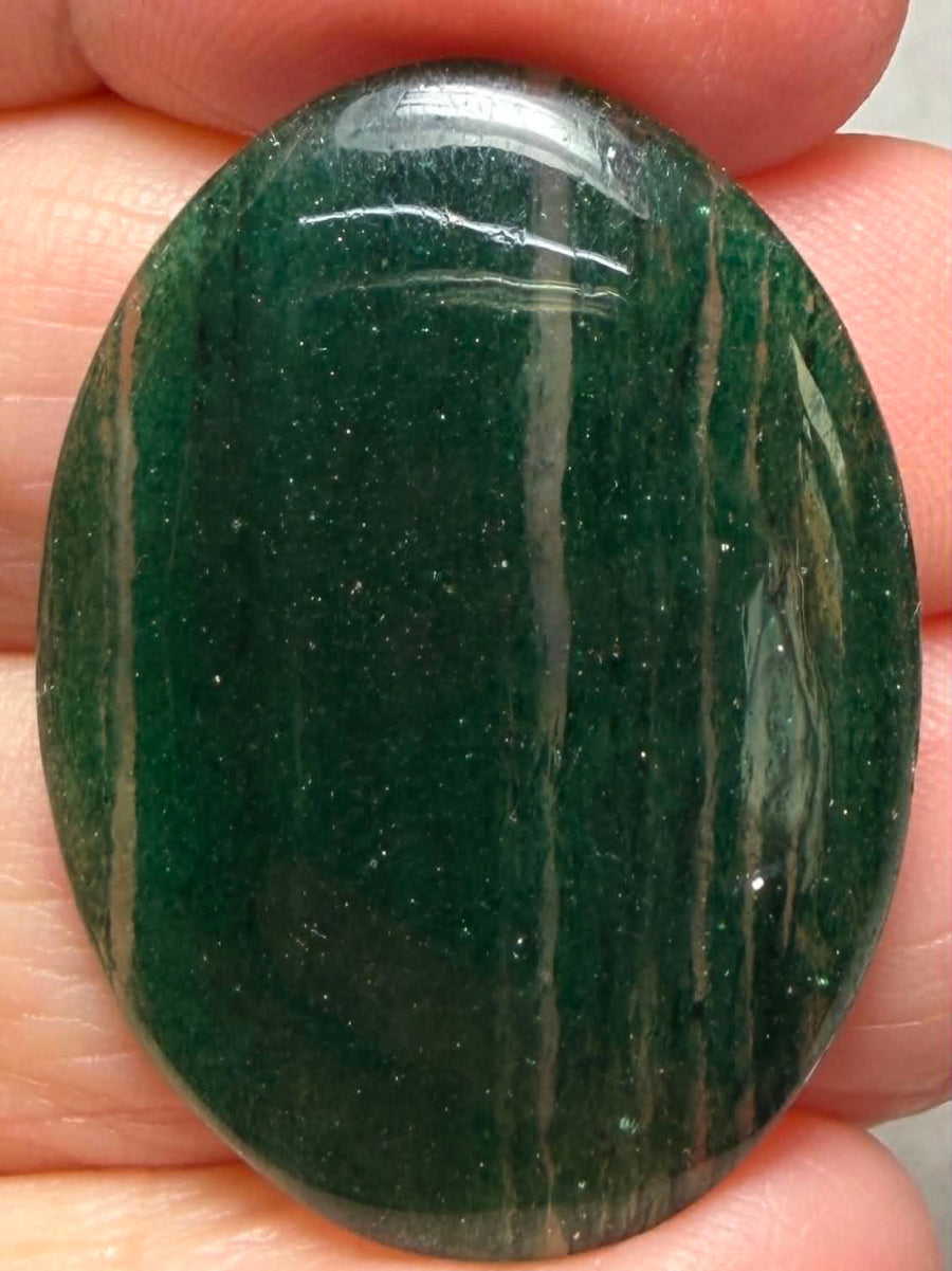 Oval 33x24mm Green Aventurine Cabochon 12