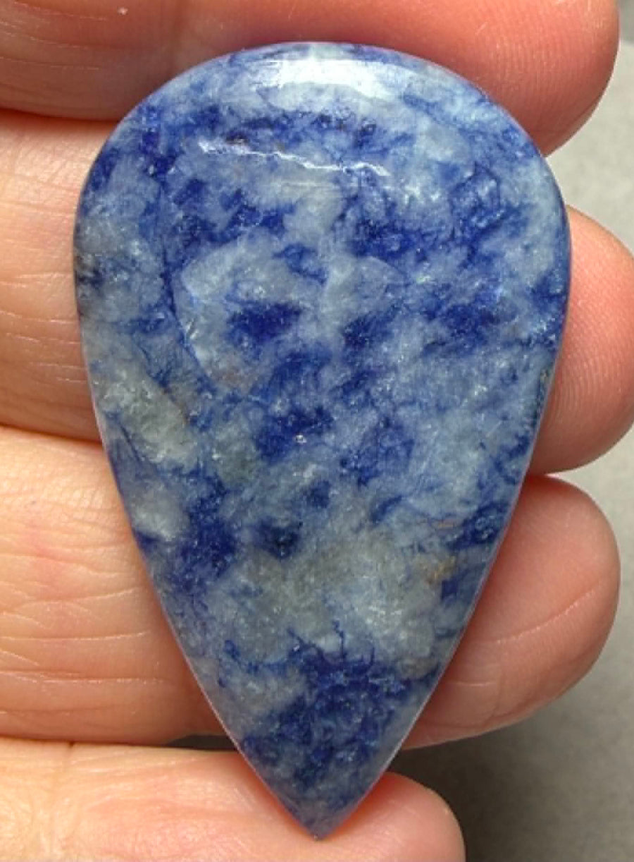 Teardrop 42x25mm Blue Quartz Cabochon 35