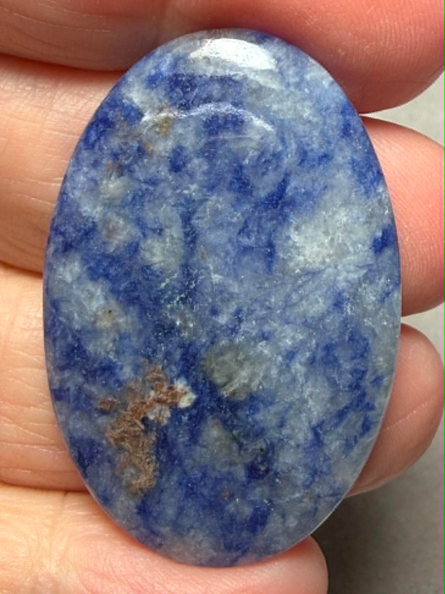Oval 41x28mm Blue Quartz Cabochon 38