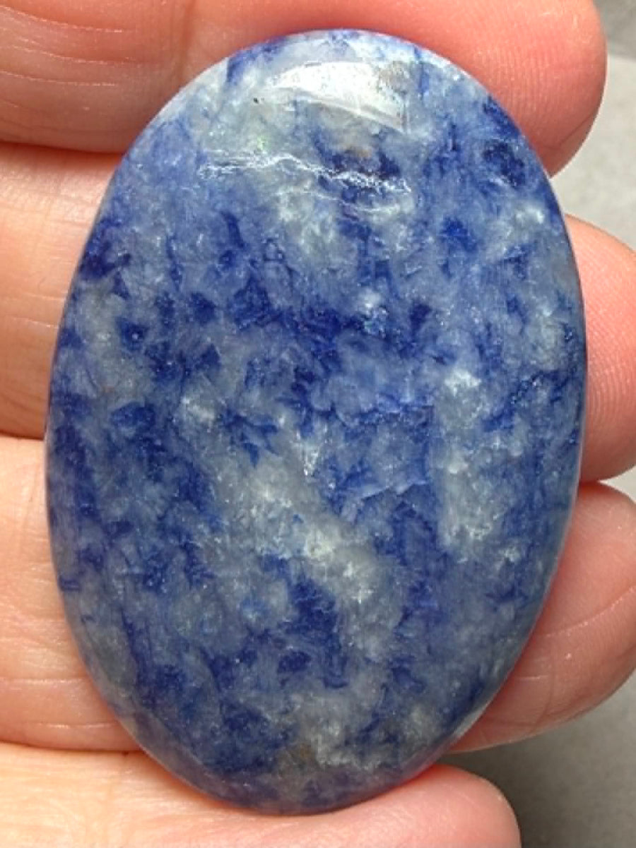 Oval 42x29mm Blue Quartz Cabochon 45