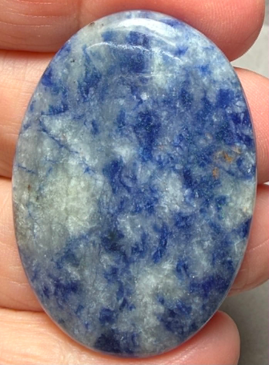 Oval 44x30mm Blue Quartz Cabochon 48