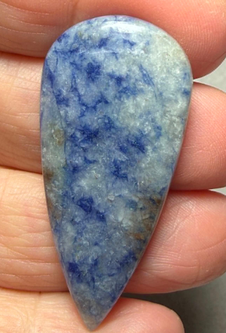 Teardrop 45x21mm Blue Quartz Cabochon 49