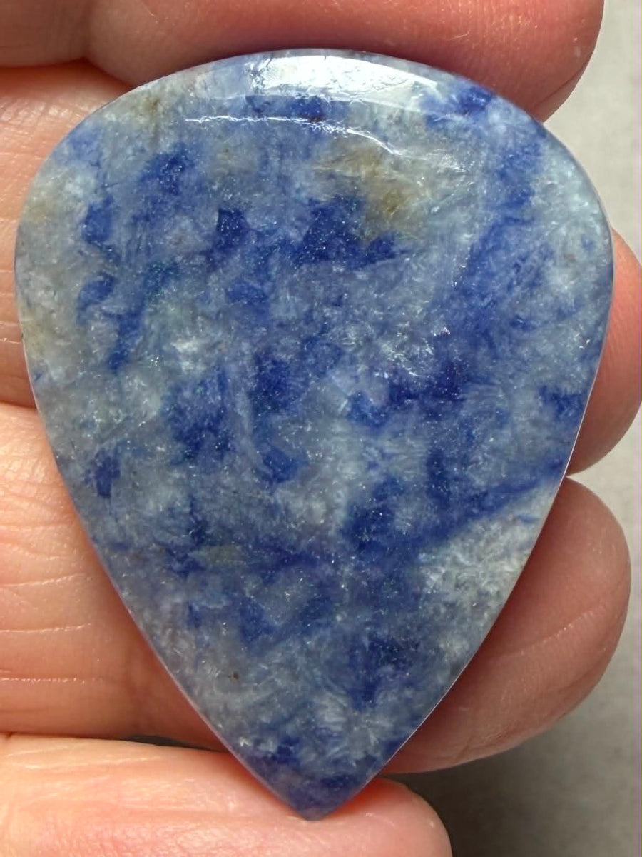 Teardrop 36x27mm Blue Quartz Cabochon 56