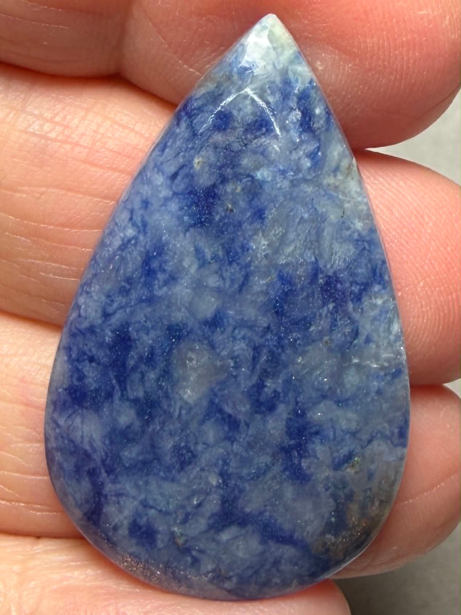 Teardrop 38x24mm Blue Quartz Cabochon 60