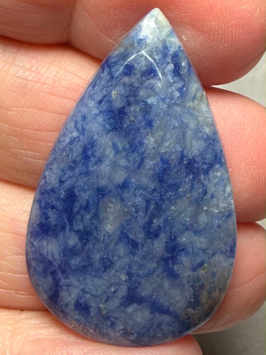 Teardrop 38x24mm Blue Quartz Cabochon 60