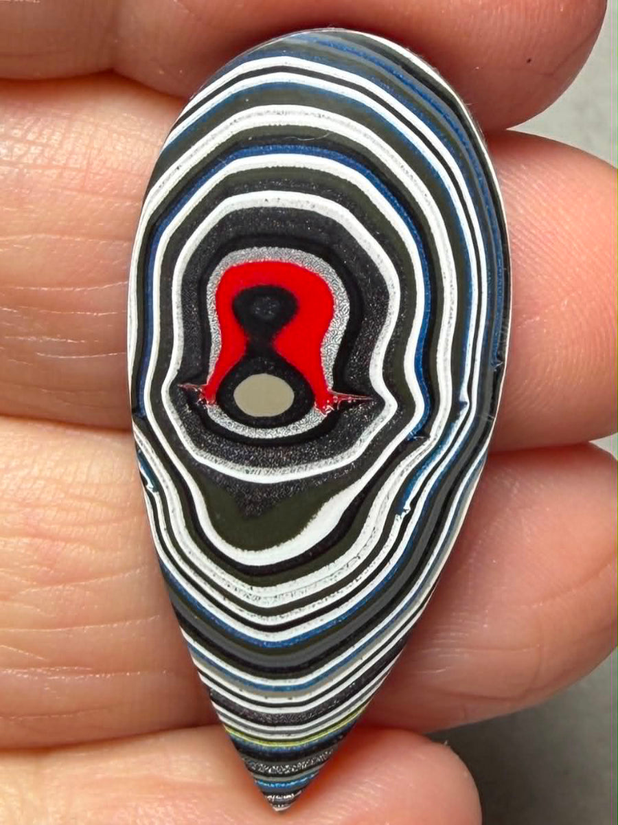 Teardrop 38x18mm Kenworth Fordite Cabochon 67