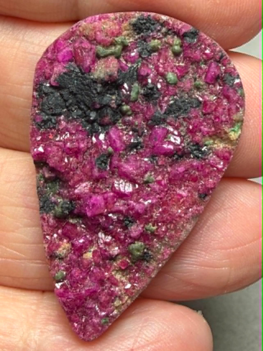Teardrop 39x25mm Druzy Cobalt Calcite Cabochon 03
