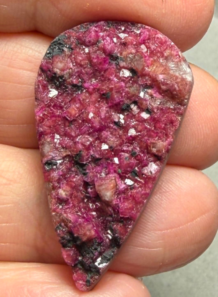 Teardrop 35x20mm Druzy Cobalt Calcite Cabochon 04