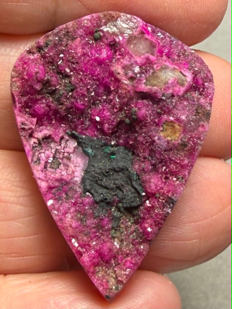 Teardrop 34x25mm Druzy Cobalt Calcite Cabochon 10