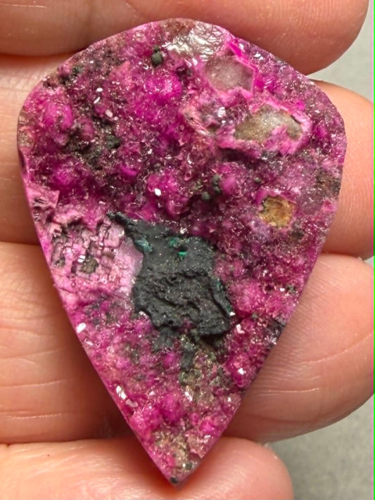 Teardrop 34x25mm Druzy Cobalt Calcite Cabochon 10