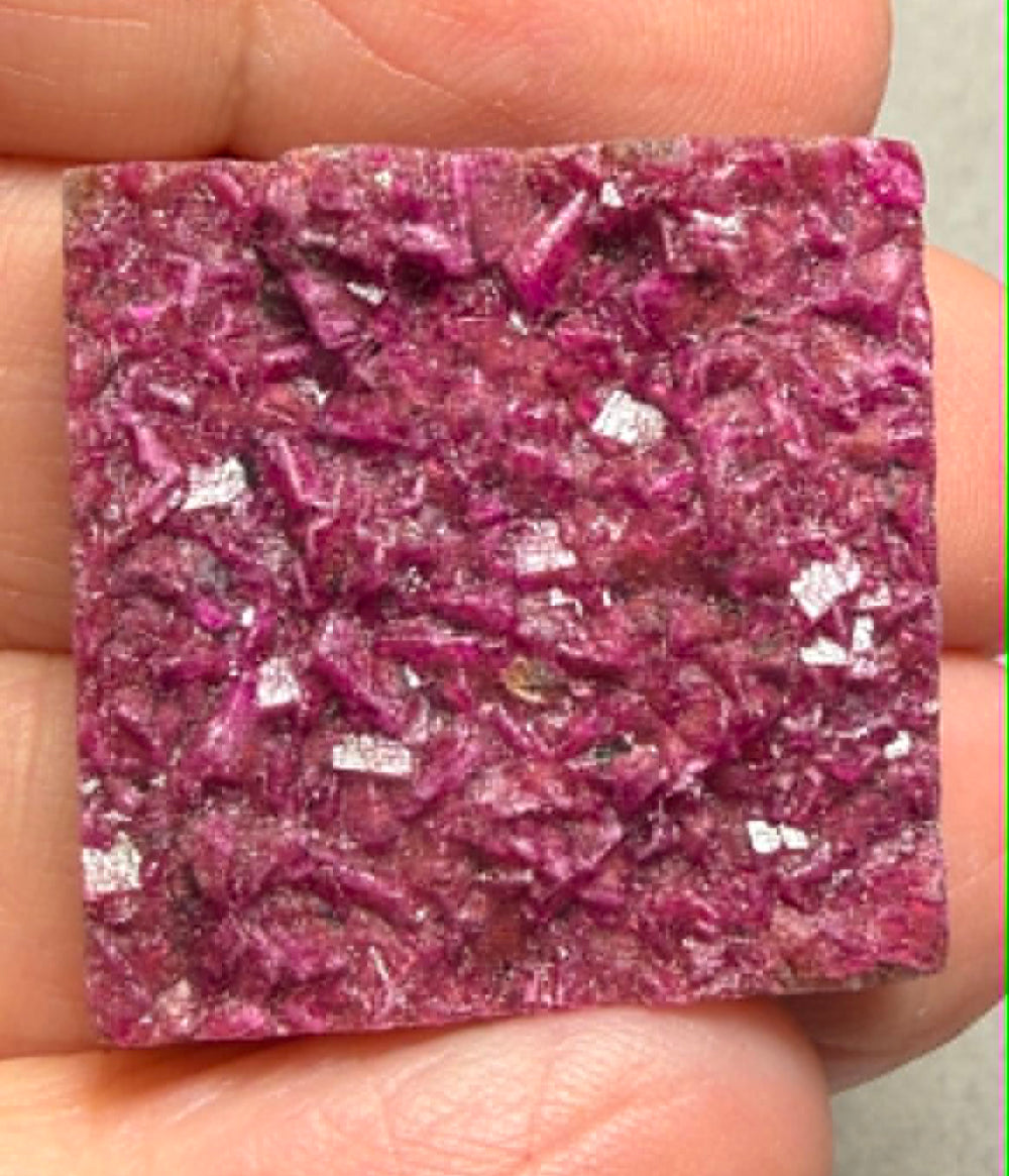 Square 27x27mm Druzy Cobalt Calcite Cabochon 12