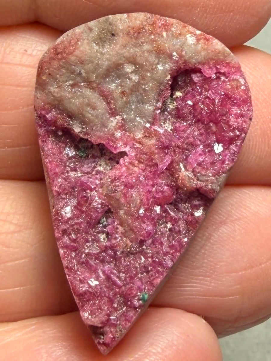 Teardrop 30x20mm Druzy Cobalt Calcite Cabochon 15