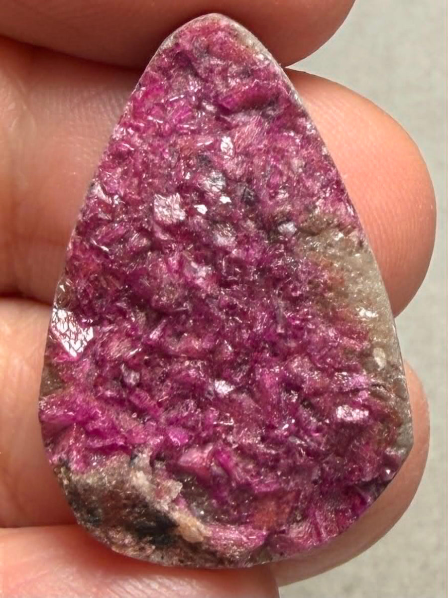 Teardrop 29x19mm Druzy Cobalt Calcite Cabochon 20