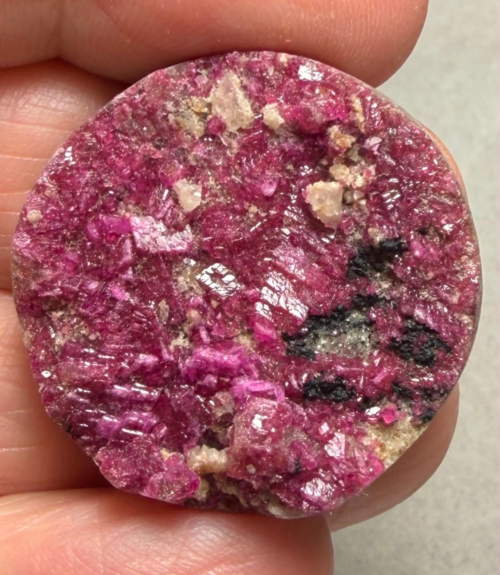 Round 29x29mm Druzy Cobalt Calcite Cabochon 25