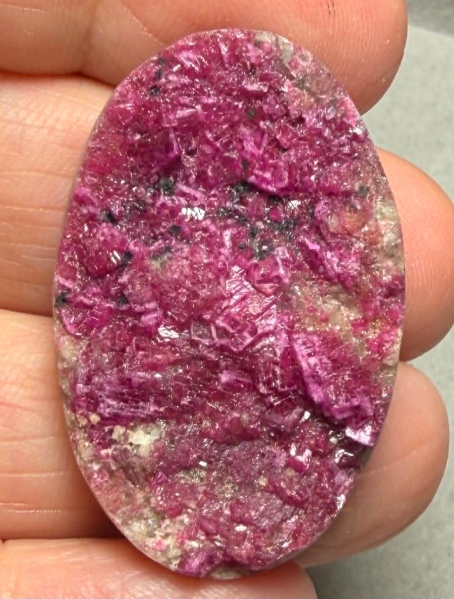 Oval 37x24mm Druzy Cobalt Calcite Cabochon 27