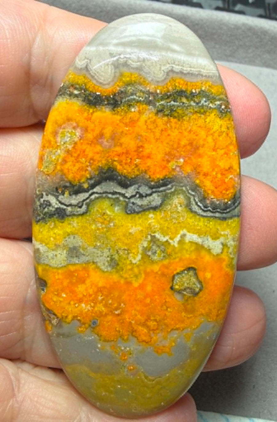 Oval 70x35mm Bumble Bee Jasper Cabochon 74