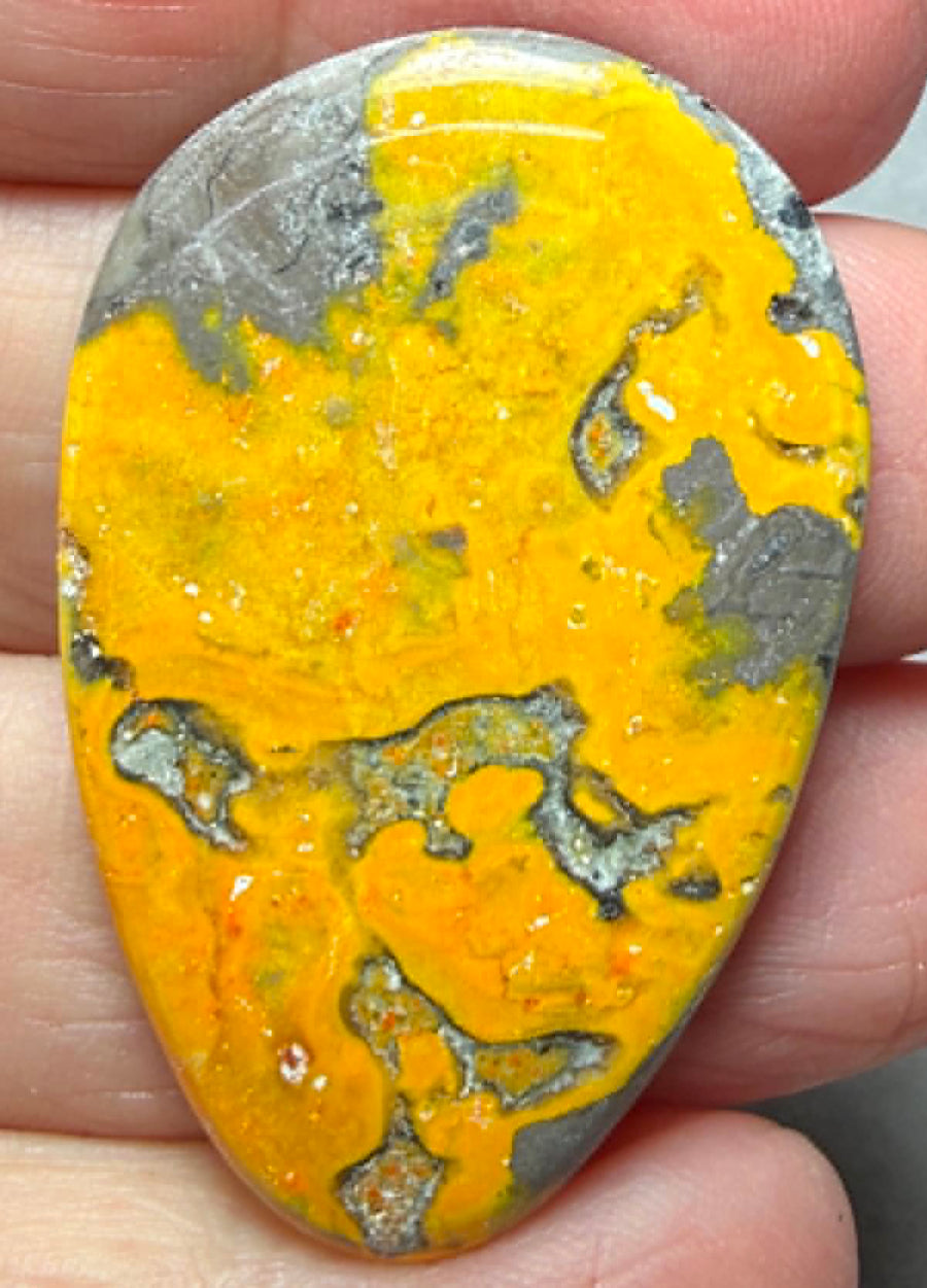 Teardrop 42x27mm Bumble Bee Jasper Cabochon 87
